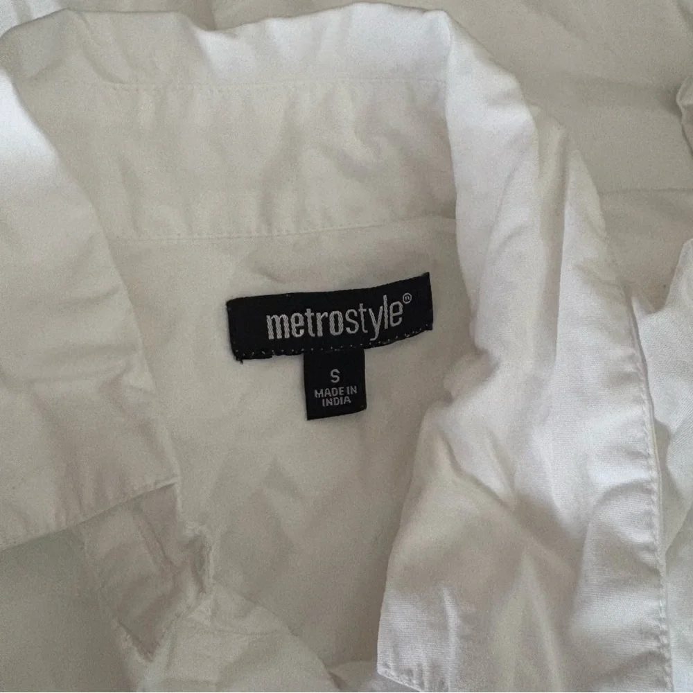 METROSTYLE sz S White Button down Fishtail High Low Shirt - Picture 8 of 8